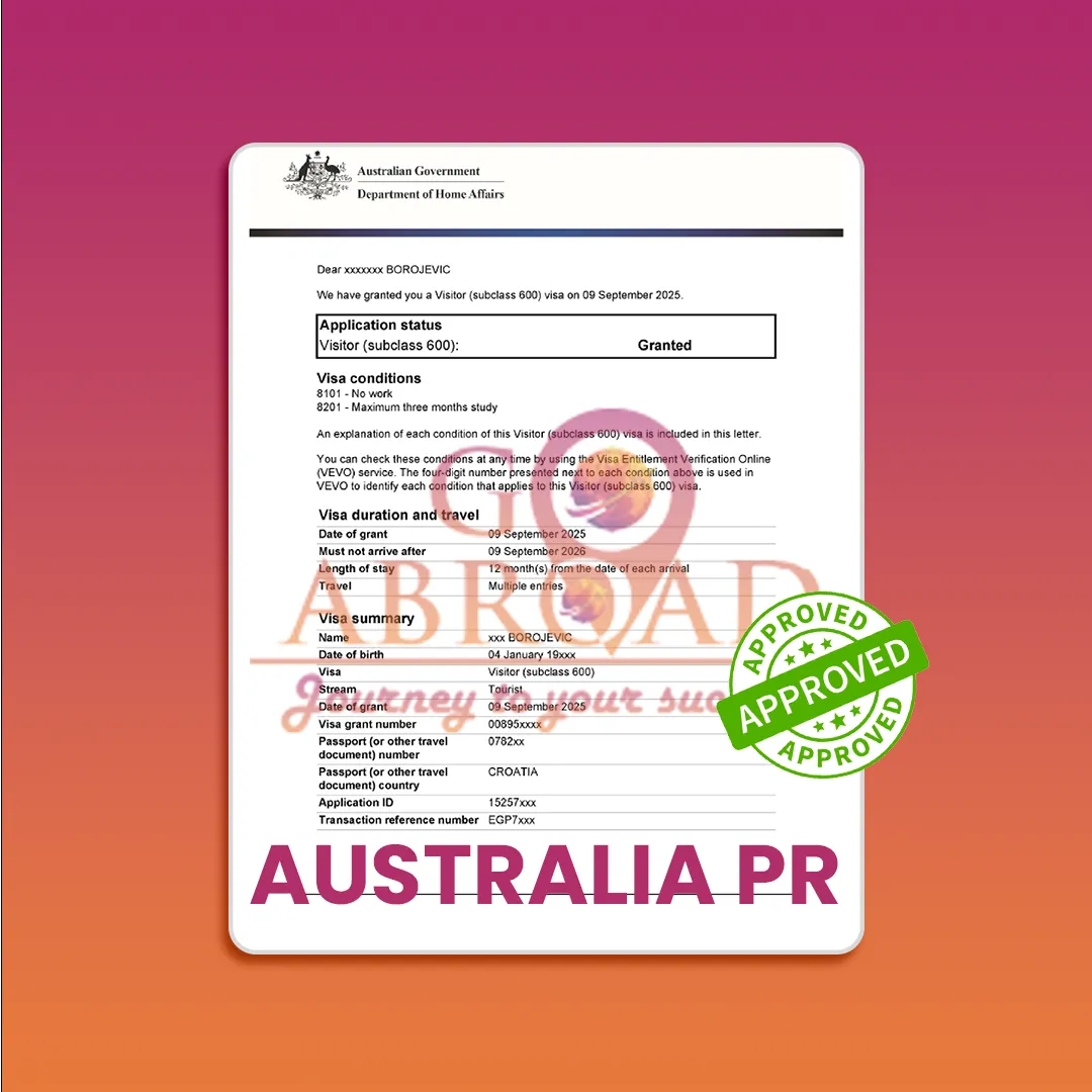 Students reviewing documents after student visa approval